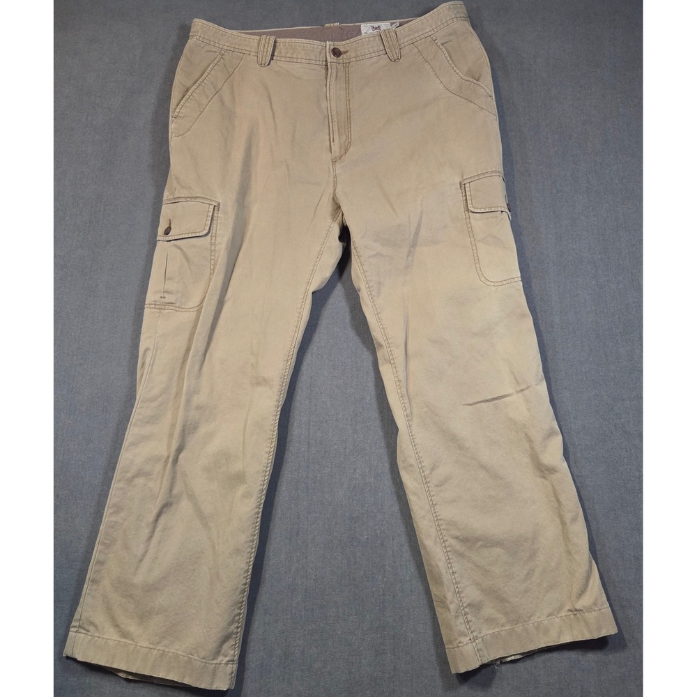 Hickey Freeman Cargo Pants Mens 40x34 Tan Khaki Cotton Twill Straight Leg